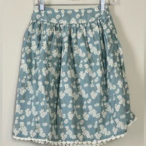 Roolee blue and white floral skirt